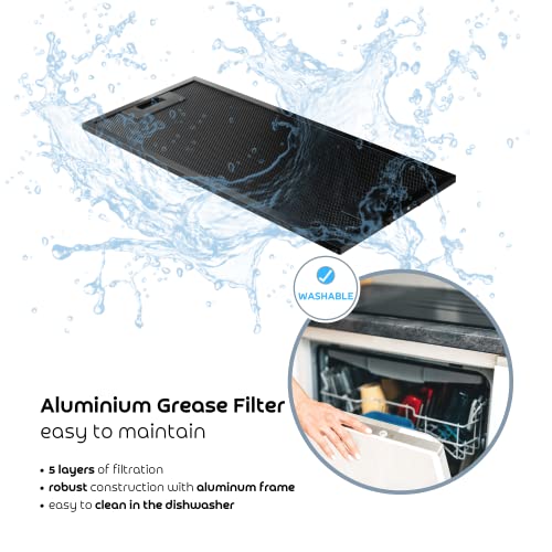 Turbionaire-Luna-50-Black-TLN50B-Campana-de-Cocina-Integrado-52-cm-Campana-Extractora-434-mh-Acero-Inoxidable-Pintado-Negro-Mate-3-Velocidades-LED-3200K-59-Db-Filtro-Antigrasa-de-5-capas