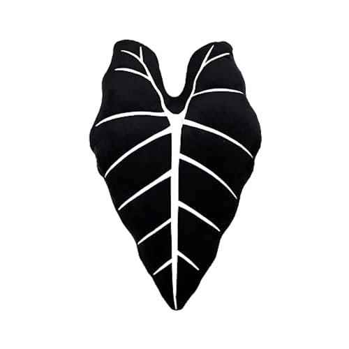 Green Philosophy Co. Frydek Alocasia Leaf Throw Pillow - Obsidian - Alocasia Frydek Obsidian