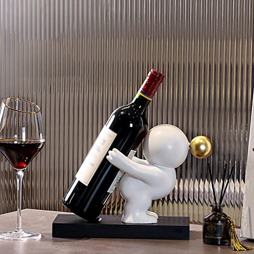 Soporte para botellas de vino de resina y madera miniatura 6