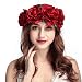 Day Of The Dead Headband/Headpiece with Flowers,Halloween Headband with Flowers,Floral Headband Hair Garland,Wedding Rose Flower Crown for Women,Girls (Red Rose Headband)