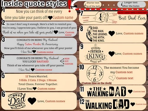 Engraved Belt For Husband - Anniversary Gifts For Men, Personalized Belt For Husband, Mens Belt With Saying On The Inside, Wedding Anniversary Gifts For Husband, Funny Belt For Husband4