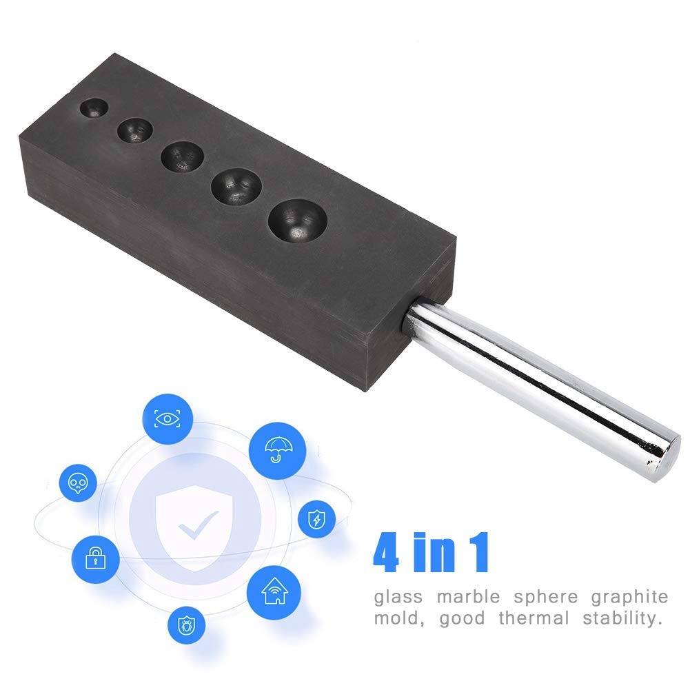 Ingot Mold, Tool for Jewelry Making Jewelry Casting Molds, 4 in 1 Graphite Sphere Mold,Jewelry Making Precious Metal Torch Casting Kit for Melting Casting Refining Glass Marble - Image 3