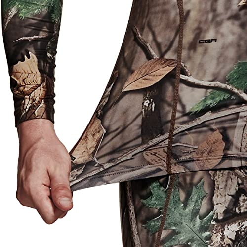 Tsla Men's Thermal Long Sleeve Compression Shirts, Athletic Base Layer Top, Winter Gear Running T-Shirt, Heatlock Print Hunting Camo, Medium #TOP4