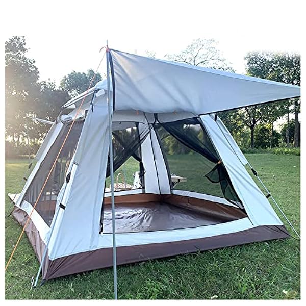 Tunnel Tents 4 Man Insect-Proof,Double Doors and Four Windows Tent Camping Advanced Stable Family Camping Tent Ideal for Camping in the Garden