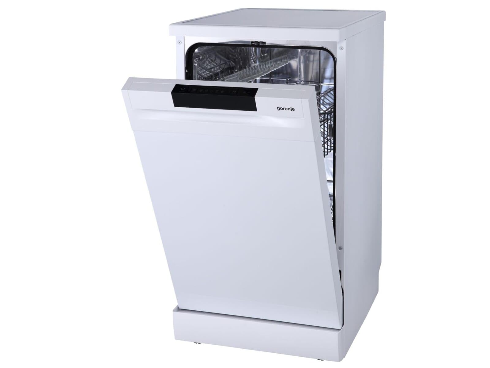 Gorenje GS 520 E15W - Lavavajillas independiente, 45 cm, 9 cubiertas, 5 programas, programa de limpieza de 1 h, cesta superior regulable, protección contra desbordamiento, color blanco