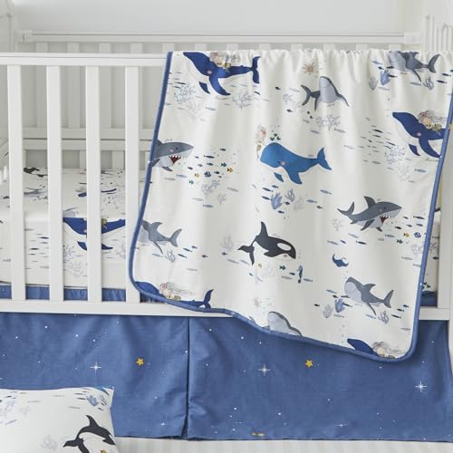 Brandream Ocean Crib Bedding Sets for Boys Girls, Cotton, Summer Style Baby Nursery Set, Breathable Best Cozy 6 Pieces