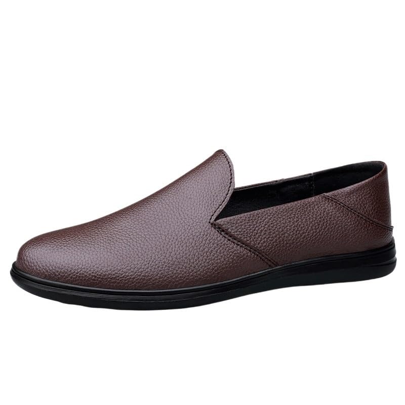 New Men Platform Loafers Shoes Slip On Formal Leather Oxford Shoes British Business Casual Low Top Bean Shoes Male Driving Flats