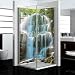Produktbild dedeco Eck-Duschrückwand wasserfest mit Wasserfall V6 Motiv - 2 x 90x200cm, als Badrückwand zum Fliesenersatz, als Dekorwand, Wandverkleidung und Duschplatte aus Aluminium - Made in Germany