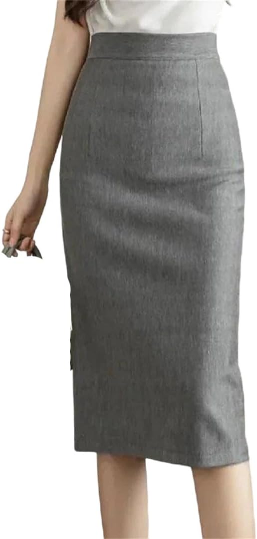 Women Vintage High Waisted Pencil Stretchy Slim Fit Office Lady Formal Business Skirts