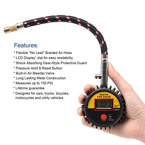 Seantter Digital Tire Pressure Gauge, Reliable And Accurate Air Pressure Gauge With Large Lcd Display And Braided Hose（ There Are Only 12 Products, And No Longer Sold After They Are Sold Out.） #TOP3