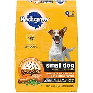 Pedigree Small Dog Complete Nutrition Small Breed Adult Dry Dog Food Roasted Chicken, Rice & Vegetable Flavor Dog Kibble, 14 lb. Bag