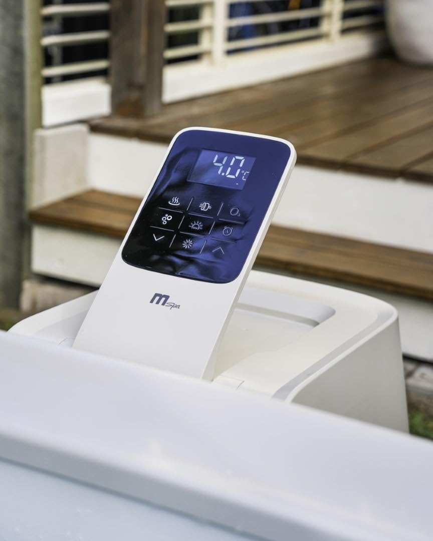 MSPA Whirlpool Oslo Amber – 160 x 160 x 65 cm – Whirlpool Hinchable para 6 Personas con 120 chorros de Masaje, 8 boquillas de hidromasaje, calefacción PTC, luz LED, desinfección de ozono y Cubierta