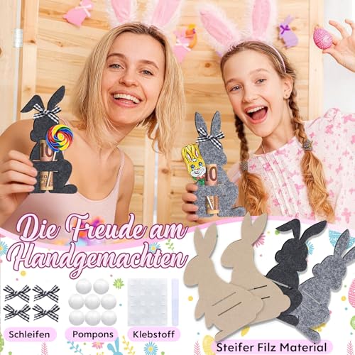 8 Stück Ostern Geldgeschenke Set,Osterhasen Geldgeschenke Verpackung,Osterhasen Geldgeschenk Hüllen Zum Verpacken Von Oster-Geldscheingeschenken,Kreative Osterdekorationen aus Filz Geldklammern