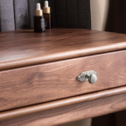Image of Goo-Ki Brushed Satin Nickel Zinc Alloy Cabinet Large Knob with Backplate - Single Hole Center Cabinet Pull Hardware for Bedroom, Kitchen, 6 Pack(8611-G013)