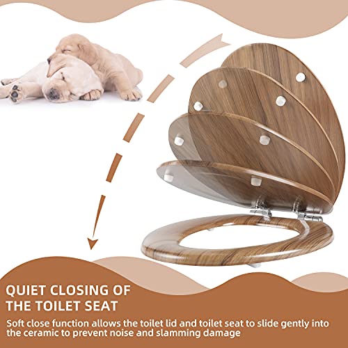 Elongated Toilet Seat Molded Wood Toilet Seat With Quietly Close And Quick Release Hinges, Easy To Install Also Easy To Clean By Angol Shiold (Elongated, Natural) #TOP2
