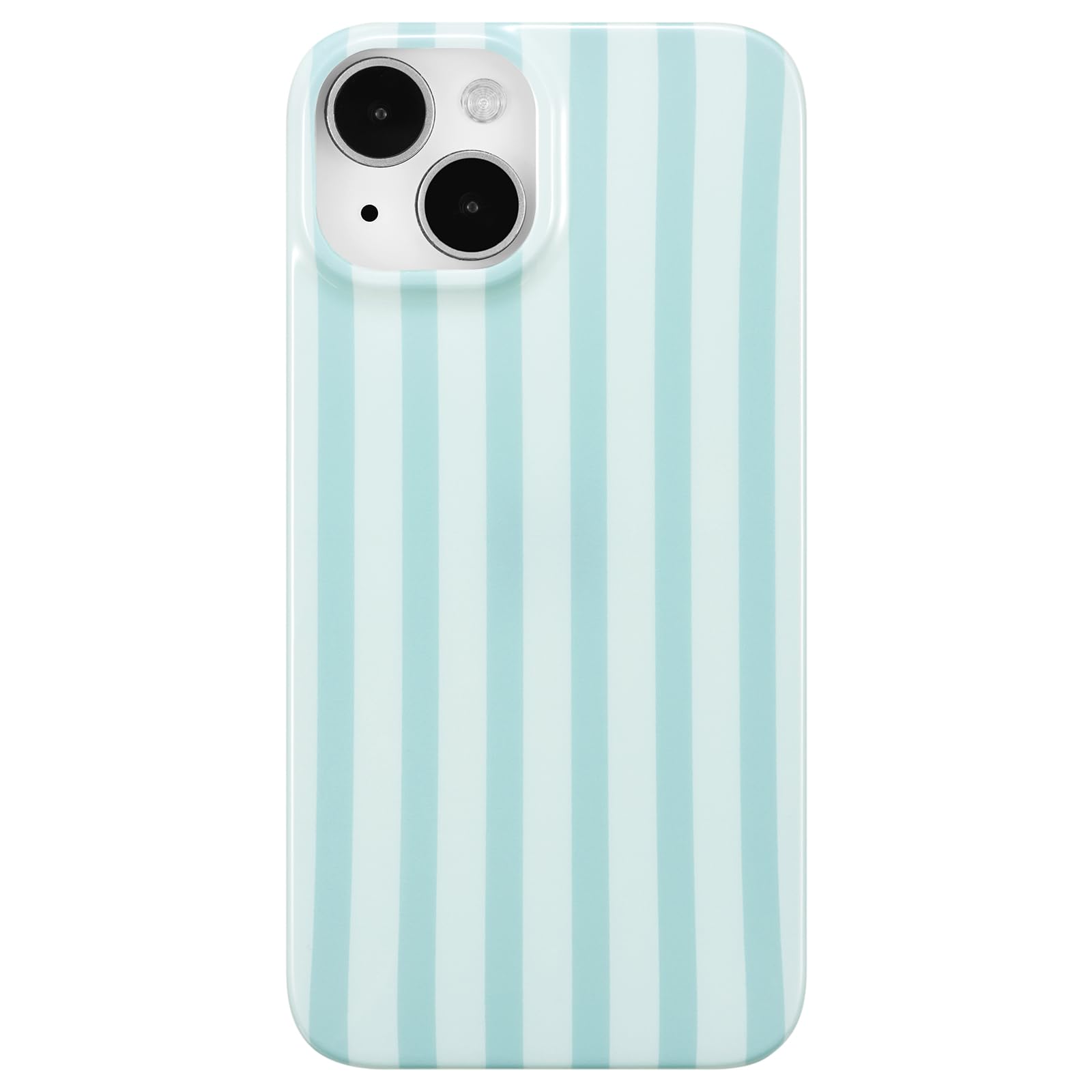 ZTOFERA Cute Vertical Striped Case for iPhone 13/14,Light Blue