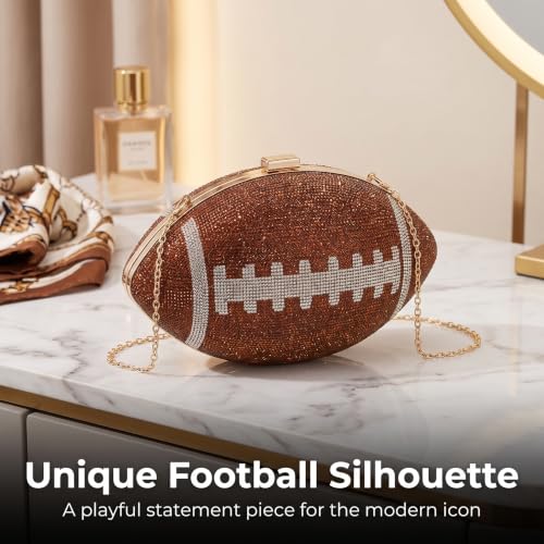 Image of Gripit Bling Rhinestone Football Shaped Rugby Quirky Bag Purse Novlety Chain Purse