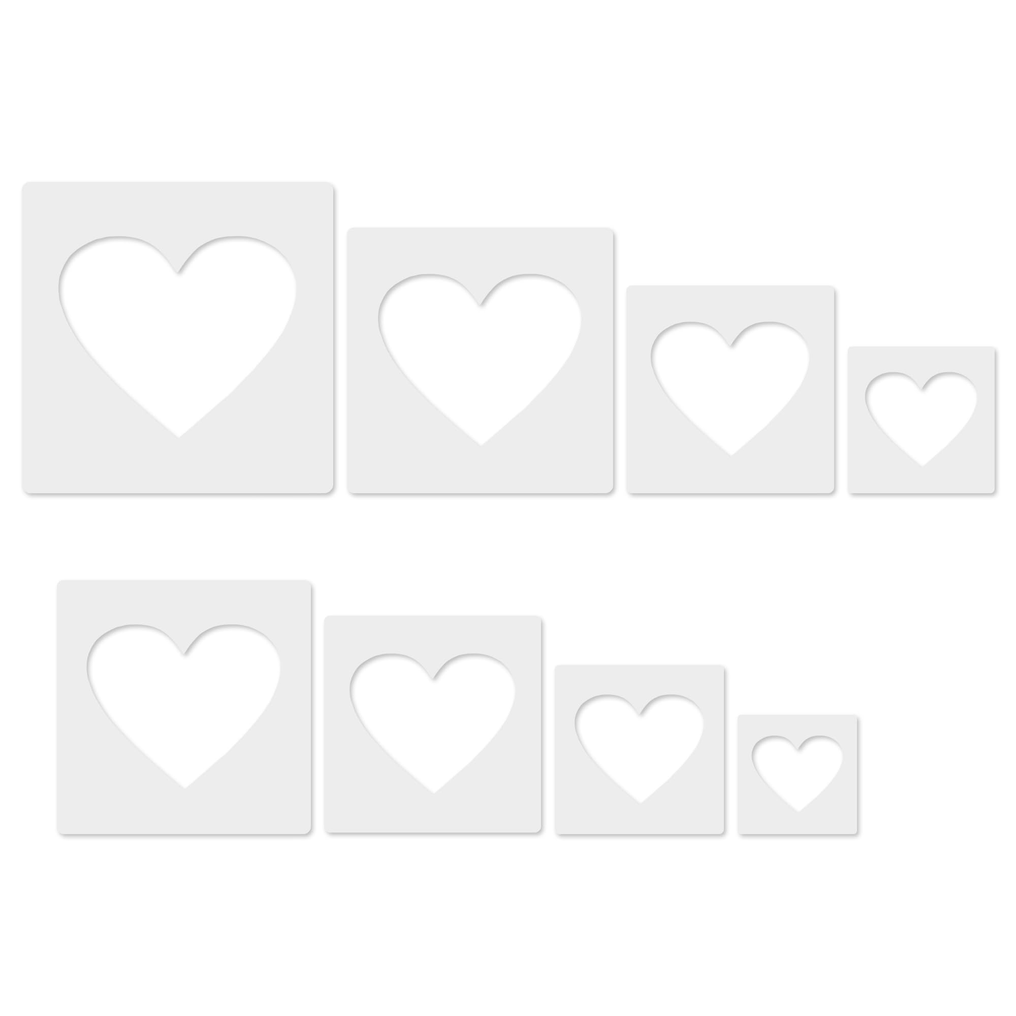 Heart Stencil, 8 PCS Different Size Heart Stencils, Hearts Template Stencil, Large Stencil for Spray Painting, Painting Template for Fabric Walls Arts