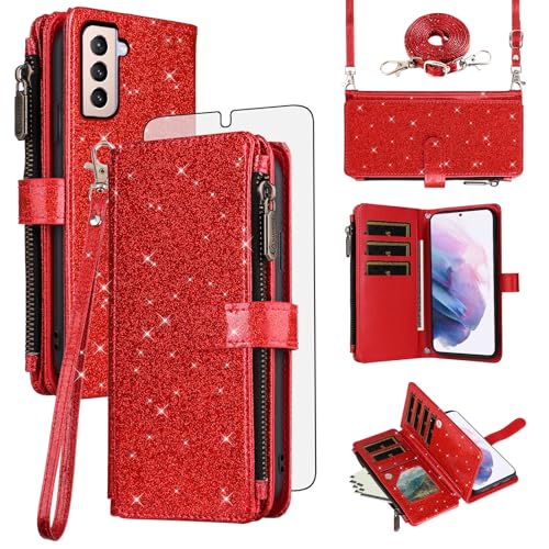 Coque S21 Plus Asuwish SFC30 US Rouge antichoc pour smartphone