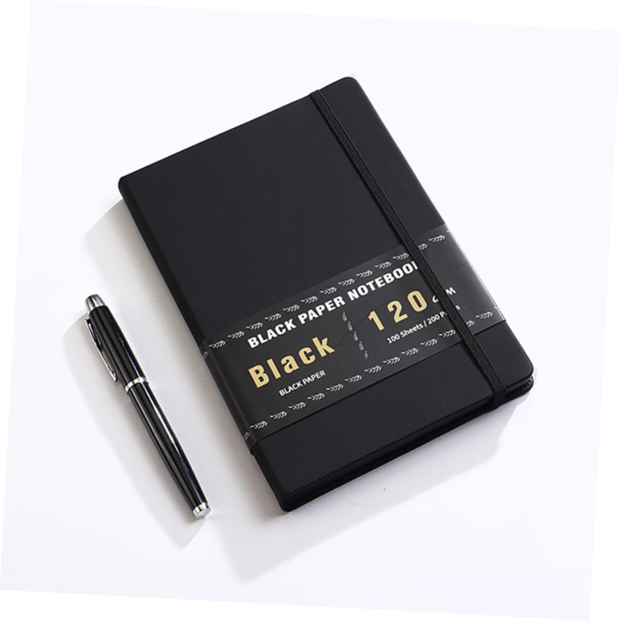 Quaderno di Carta Nera A5 senza Righe, Diario Creativo 200 Pagine Spesse per Schizzi e Appunti, Blocco Note Portatile per Disegno Artistico e Scrittura Diari