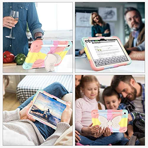 Guagua Compatible With Ipad 10Th Generation Case 10.9 Inch 2022 With Pen Holder Kickstand 2 In 1 Rugged Bumper Shockproof Protective Anti-Scratch Case For Ipad 10.9" 2022, Colorful #TOP6