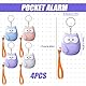 4 Stück Taschenalarm Frauen: 130dB Selbstverteidigung mit LED-Beleuchtung und Schlüsselanhänger, Persönlicher Alarm für Frauen Eulen-Stil für Frauen Kinder Altere Menschen (B)