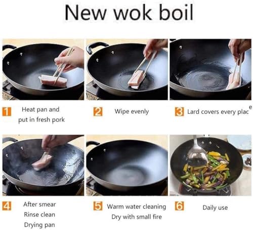 Wok Pan de Acero Inoxidable para Cocina a Gas 36 cm miniatura 7