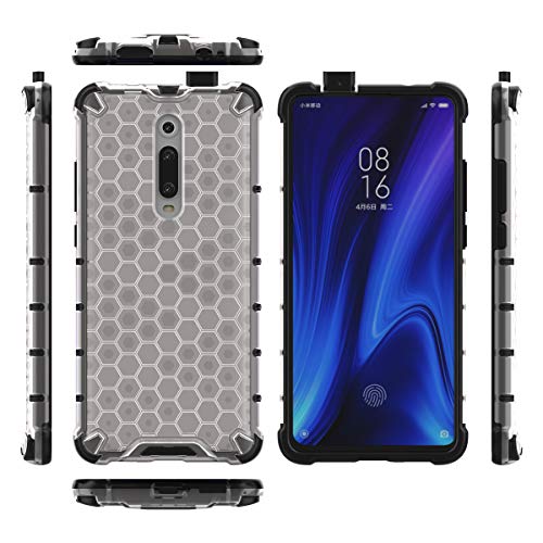 Image of Glasgow | for Mi Redmi K20 Pro Honeycomb Pattern Back Case Cover for Mi Redmi K20 Pro with 4 Bumper Corners and Military Grade Protection - Transparent