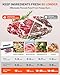 CEROBEAR Food Vacuum Sealer Machine, 75kpa Powerful Food Saver Vacuum Sealer Machine with Cutter, 6-in-1 Automatic Air Sealing for Food Storage, Sous Vide, Meat, Vegetables, Dry/Moist Modes
