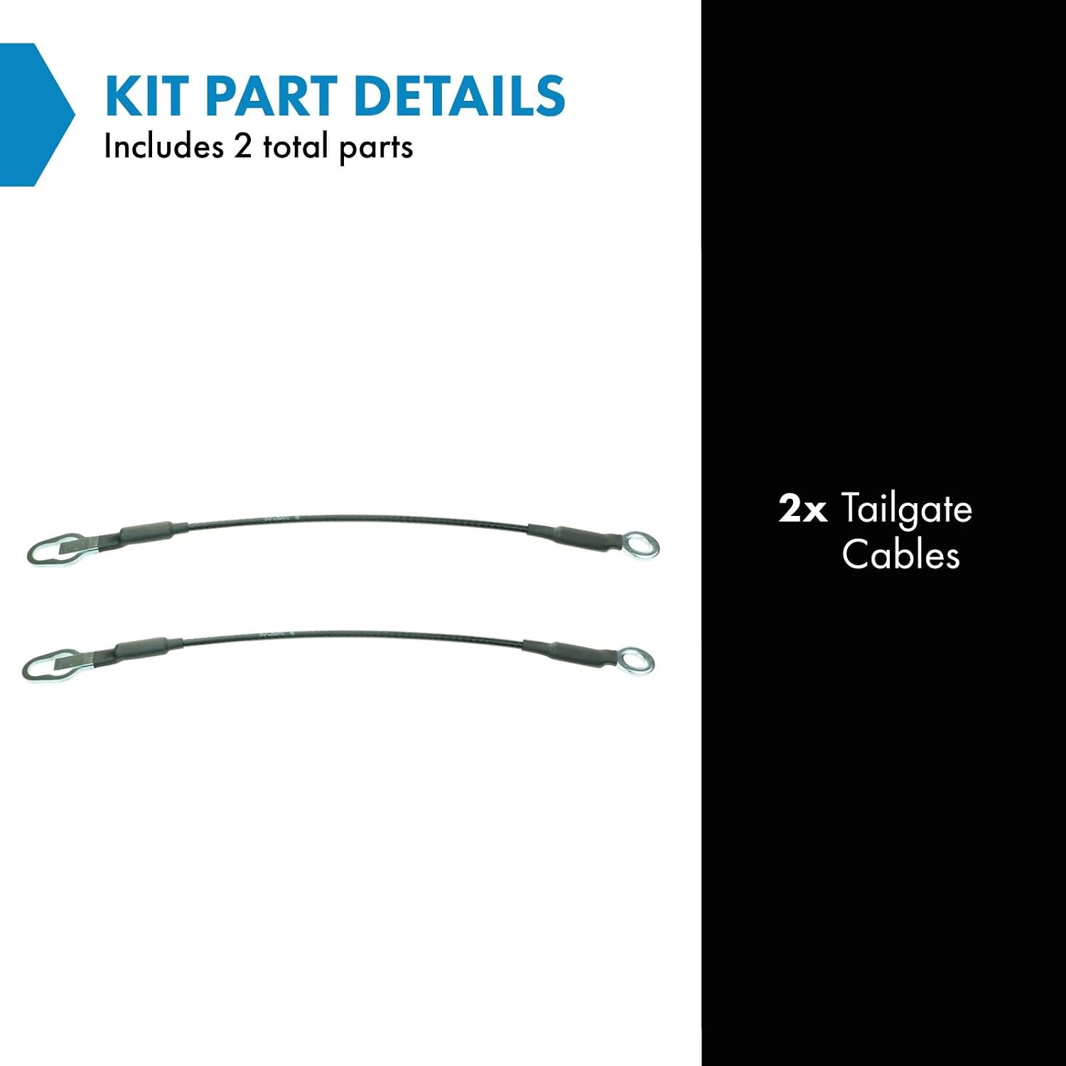 TRQ Tailgate Cable Set Compatible with 1987-2010 Dodge Dakota 2006-2009 Mitsubishi Raider 2011 Ram