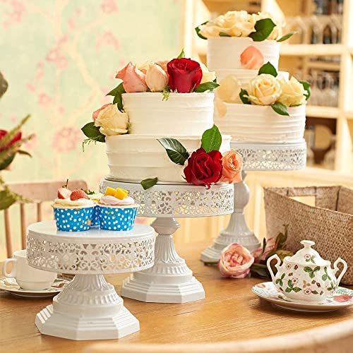 Weharnar Cake Stand Set - 3 Pcs Metal Gold Cupcake Holders For Dessert Table Round Gorgeous Dessert Display Stands Trays Set For Wedding, Birthday, Bridal & Baby Shower, Tea Party #TOP6