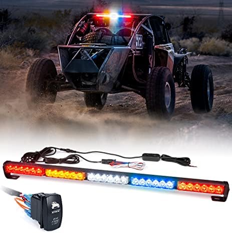 Xprite Upgraded 30" Offroad Rear Chase LED Strobe Light Bars w/Running Turn Signal Brake Reverse Light for UTV, ATV, Polaris RZR XP 1000, Side by Sides, 4x4, Trophy Truck - RZ Series RYWBR