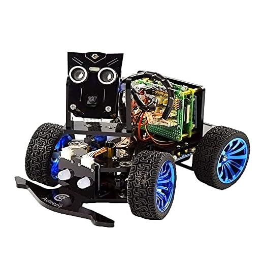 Adeept kit per auto intelligente senza fili Mars Rover PiCar-B WiFi per Raspberry Pi 4/3 modello B+/B/2B riconoscimento vocale tracciamento target OpenCV robot educativo Raspberry Pi STEM con PDF