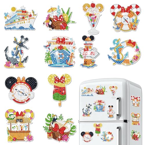 12 Pcs Mouse Diamond Painting Magnets