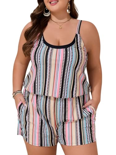 Summer Mae Plus Size Swim Romper Women One Piece Swimsuit Blouson Bathing Suit with Pockets 2025 Modest Swimwear