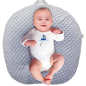 Strechy Minky Newborn Lounger Cover, Removable and Ultra Soft Sung Fitted Baby Lounger Slipcover by BlueSnail (Gray)