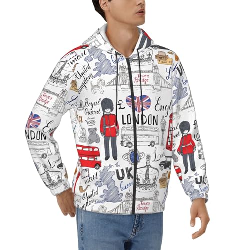 Sweat à capuche London homme, le pull de voyage idéal pour vos sorties décontractées d'hiver