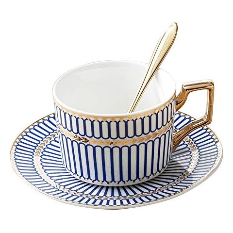 ufengke Taza de Café y Platillo de Fine Bone China Cover