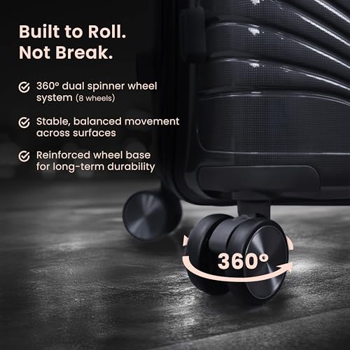 Image of AMERICAN TRAVELLER New York Trolley Bag | TSA Type Lock | Durable Hard Shell , TSA Type Lock , Spinner Trolley Luggage, 360 Disc Spinner Wheels