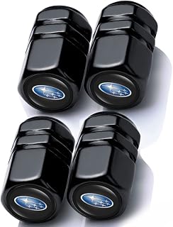 4pcs Metal Car Tire Valve Stem Caps with Logo,Car Tire Valve Caps/Dust Caps for Car Tires Suit for Subaru BRZ 2015-up Subaru Legacy Outback XV Crosstrek 16-up WRX or STi,Leak-Proof,Screw-on,Easy Grip