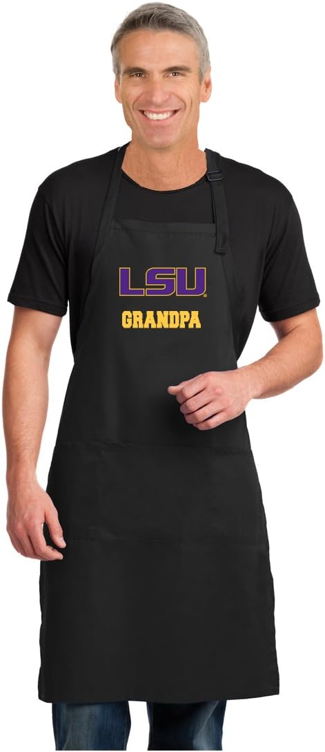 Broad Bay LSU Tigers Grandpa Apron LARGE SIZE LSU Grandfather Gift For Men Man Him