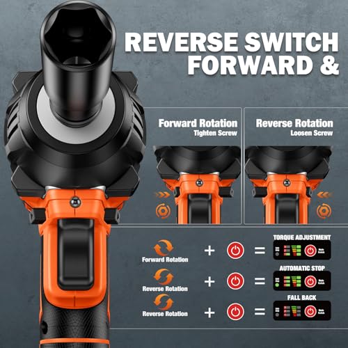 DECERK 400Nm Compact Impact Wrench - Precision Torque for DIY, Bicycle Repair & Furniture Assembly [4000mAh Dual Batteries] [1/2 Inch Driver] [21V MAX] Brushless, Cordless, Electric, Power, Gun by Decerk - Used condition - Image 7