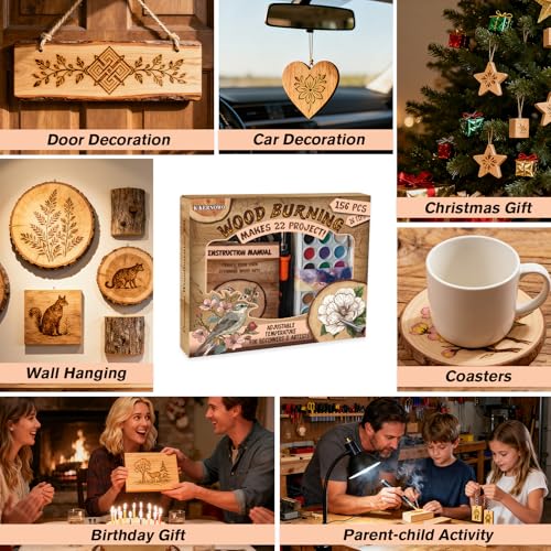 K KERNOWO 156-Piece Wood Burning Kit