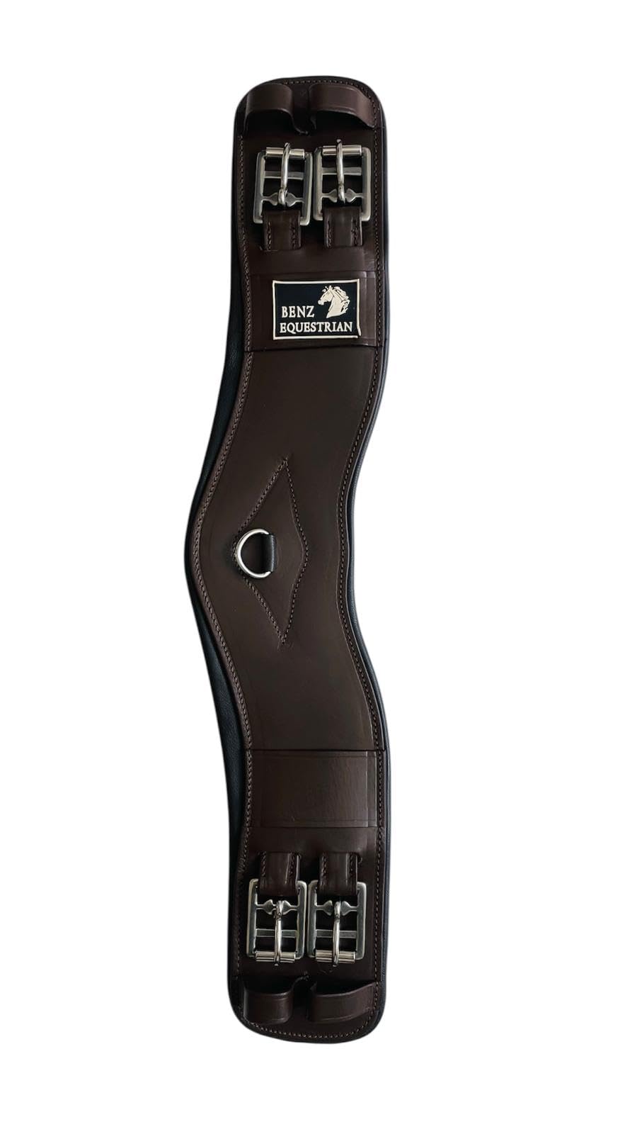 Benz Equestrian Anatomical Padded Short Girth Non Elasticated Comfort Fit in Brown Leather ( 30 Inch )