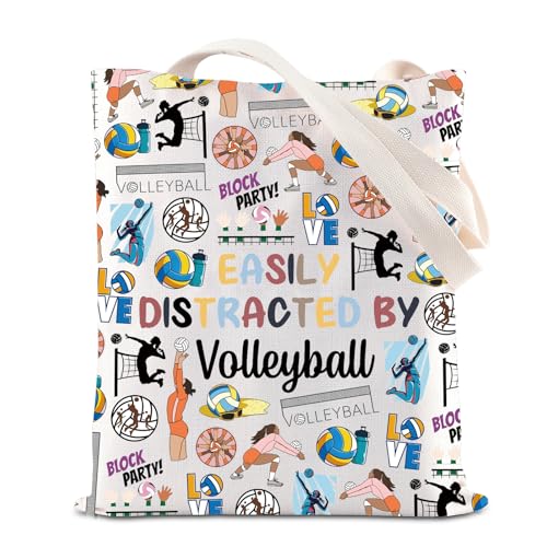 Bolsa de ombro para jogadores de vôlei, presente de equipe de vôlei, presente divertido para o dia do jogo, esportistas (bola de voleibol)