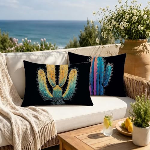 Fundas cojines exterior impermeable 40x80 negro funda de almohada rectangular jardin y balcon 4