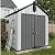 UDPATIO Outdoor Resin Storage Shed 6x6 FT, All Weather Plastic Shed with Floor Air Vents & Window and Lockable Door, Outdoor Shed for Garden Tools, Bike, Garbage Can, Garden