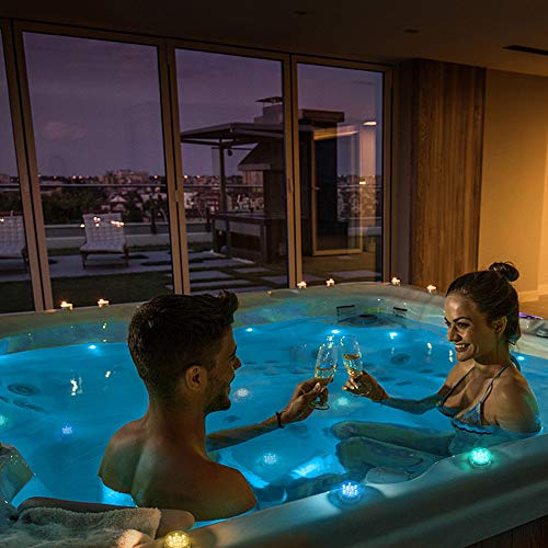 Qoolife Submersible Led Lights Remote Control Battery Powered, Rgb Multi Color Changing Waterproof Light For Pool, Vase Base, Spa, Aquarium, Pond, Hot Tub, Decoration, Party, Set Of 1 #TOP6