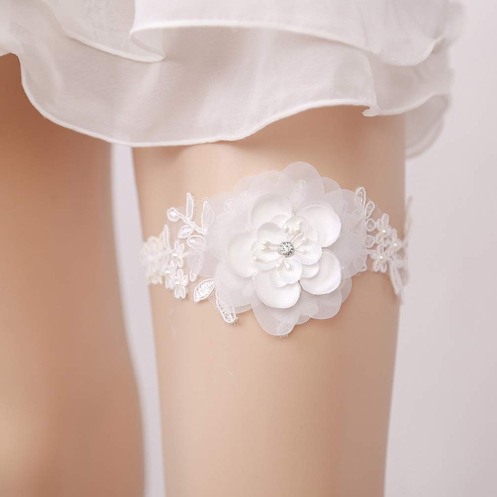 Cintura da Donna 1pc Reggicalze da Sposa Reggicalze in Pizzo Fiore Elastico Sexy Gamba Decor Anello per Festa Egagement Prom per Le Donne