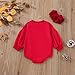 Baby Sweater Xmas Infant Newborn Christmas Clothes Crewneck Long Sleeve Romper with Headbands 0-24 (Red, 6-12 Months)